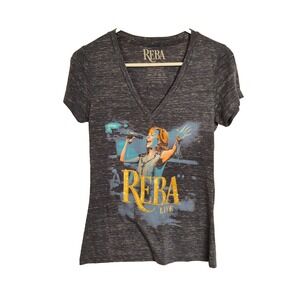 Reba McEntire Live Womens Medium M Vneck Babydoll Tshirt Shirt Light Weight Band